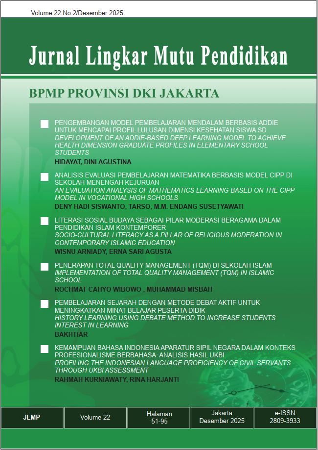 					Lihat Vol 22 No 2 (2025): Jurnal Lingkar Mutu Pendidikan
				